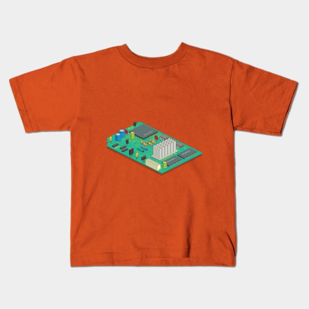 circuit board Kids T-Shirt by anilyanik